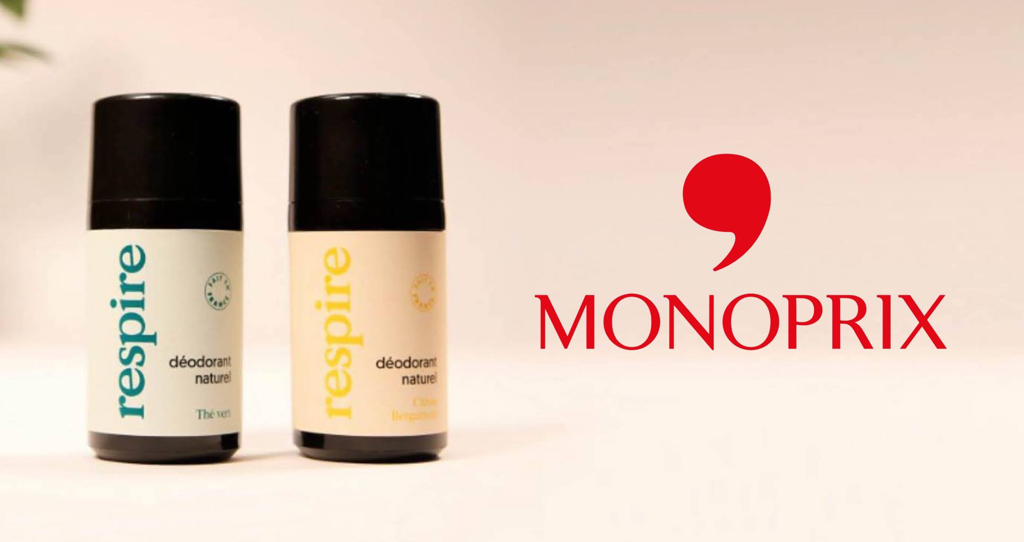 Respire, le premier déodorant 100% naturel arrive chez Monoprix